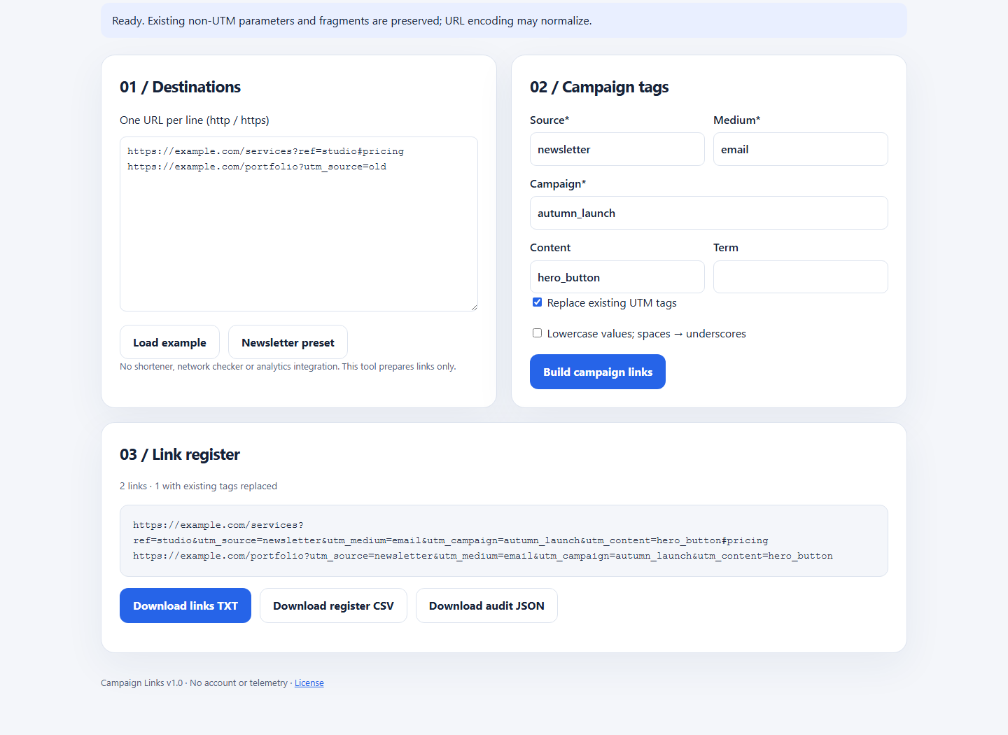 Скриншот Campaign Links