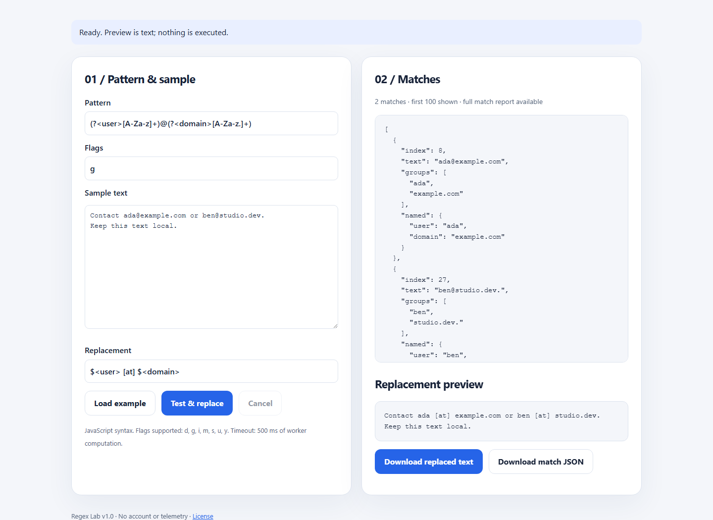 Скриншот Regex Lab